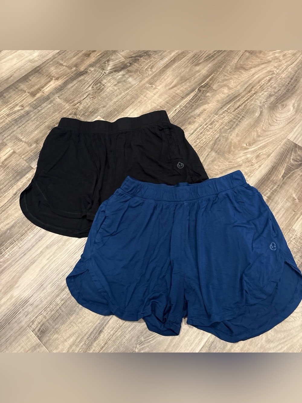 TASC Women’s Bamboo Silk Sleep Shorts — Black & Blue